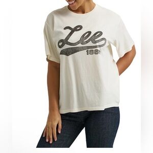 Lee Women’s Graphic Logo T-Shirt Cream Size XL (NEW)